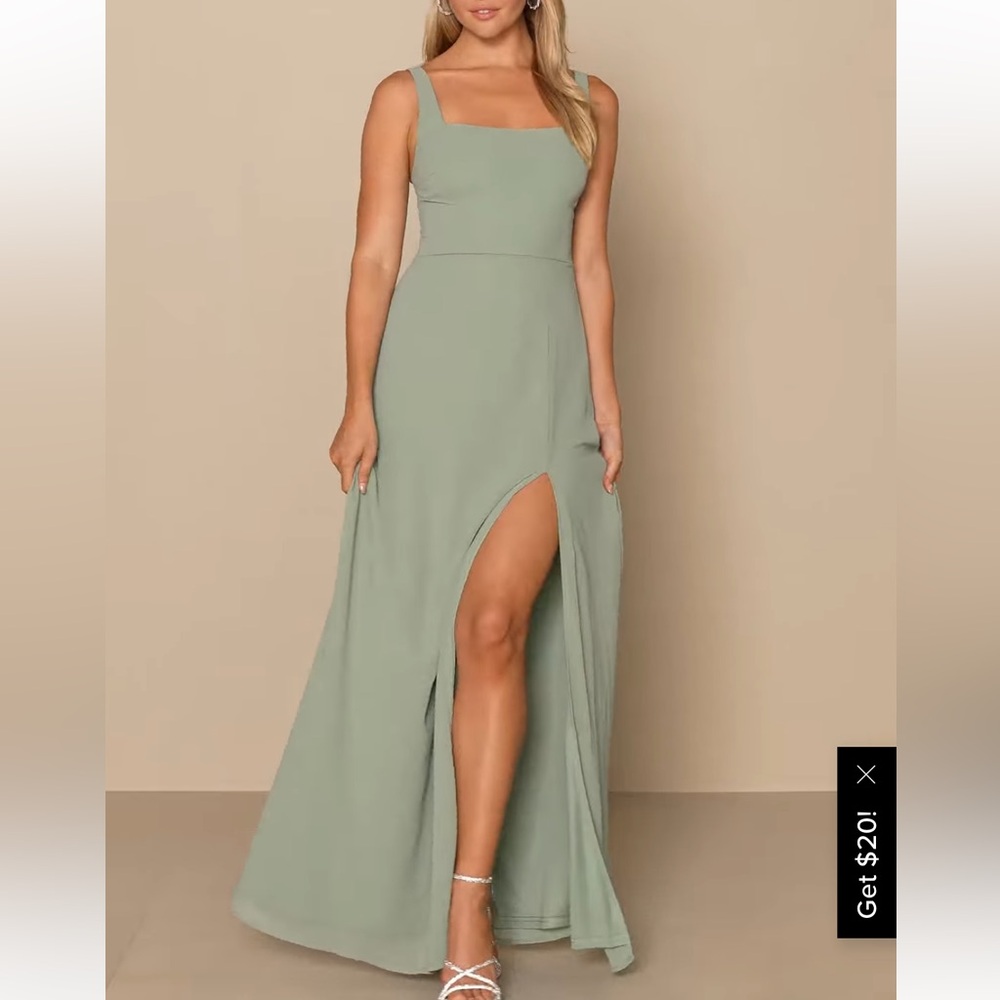 NWT Lulu's Remarkable Arrival Sage Brush Sleeveless Maxi
Dress